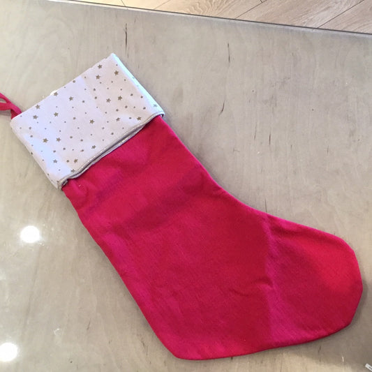 Chaussette de Noël étoilée Rouge