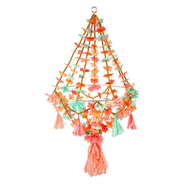 Neon & Gold fabric chandelier