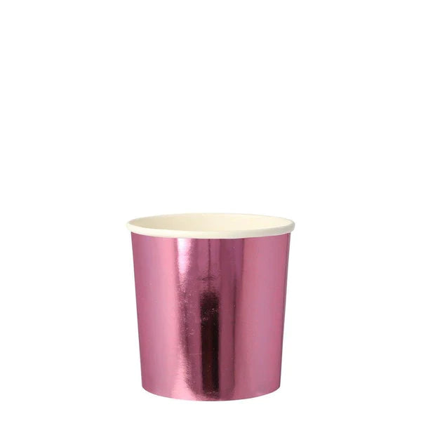 Metallic pink tumbler cups