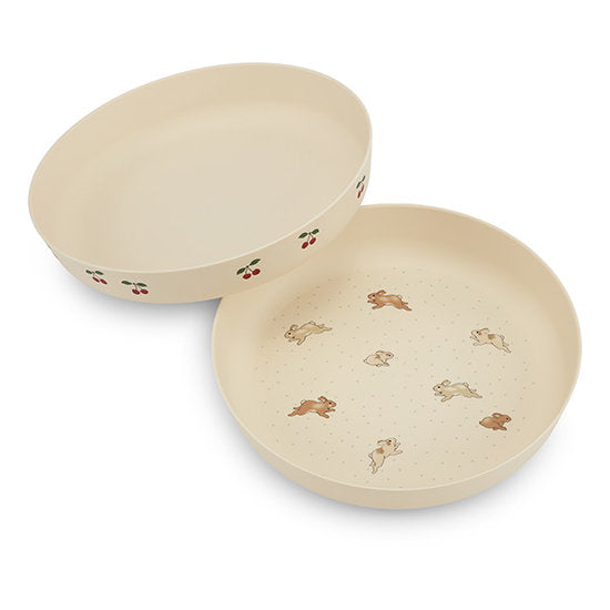 2 Pack Plate Cherry/Petit Lapin