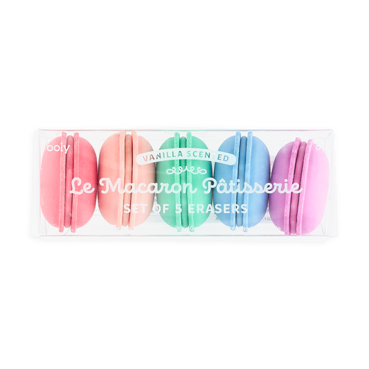 le macaron pâtisserie scented erasers - set of 5