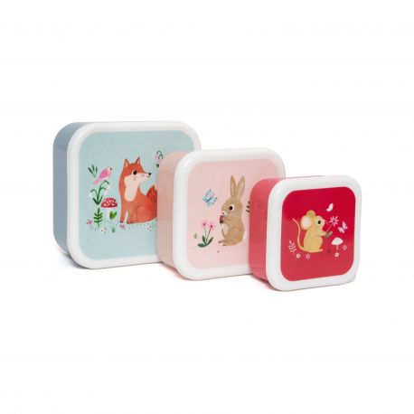 Lunch box set woodland - stone blue