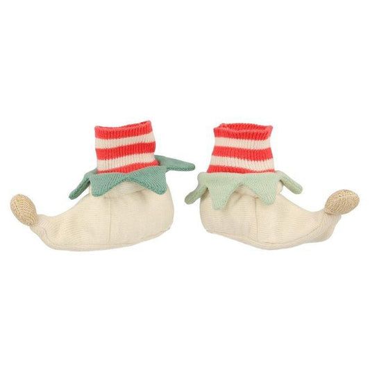 Red Elf Baby Booties