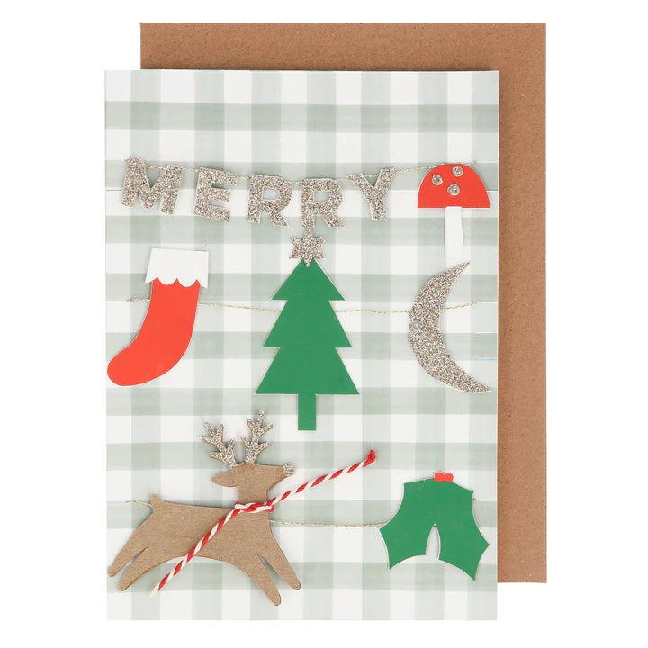 MERRY CHRISTMAS GARLAND CARD