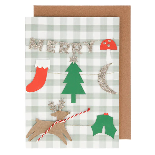 MERRY CHRISTMAS GARLAND CARD