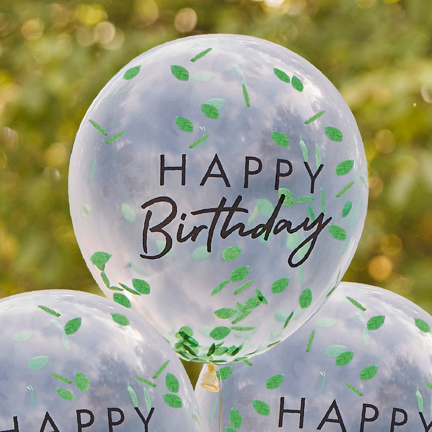 Happy Birthday Leaf Confetti Balloons