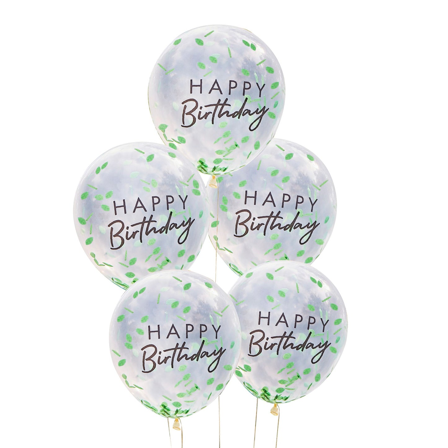 Happy Birthday Leaf Confetti Balloons