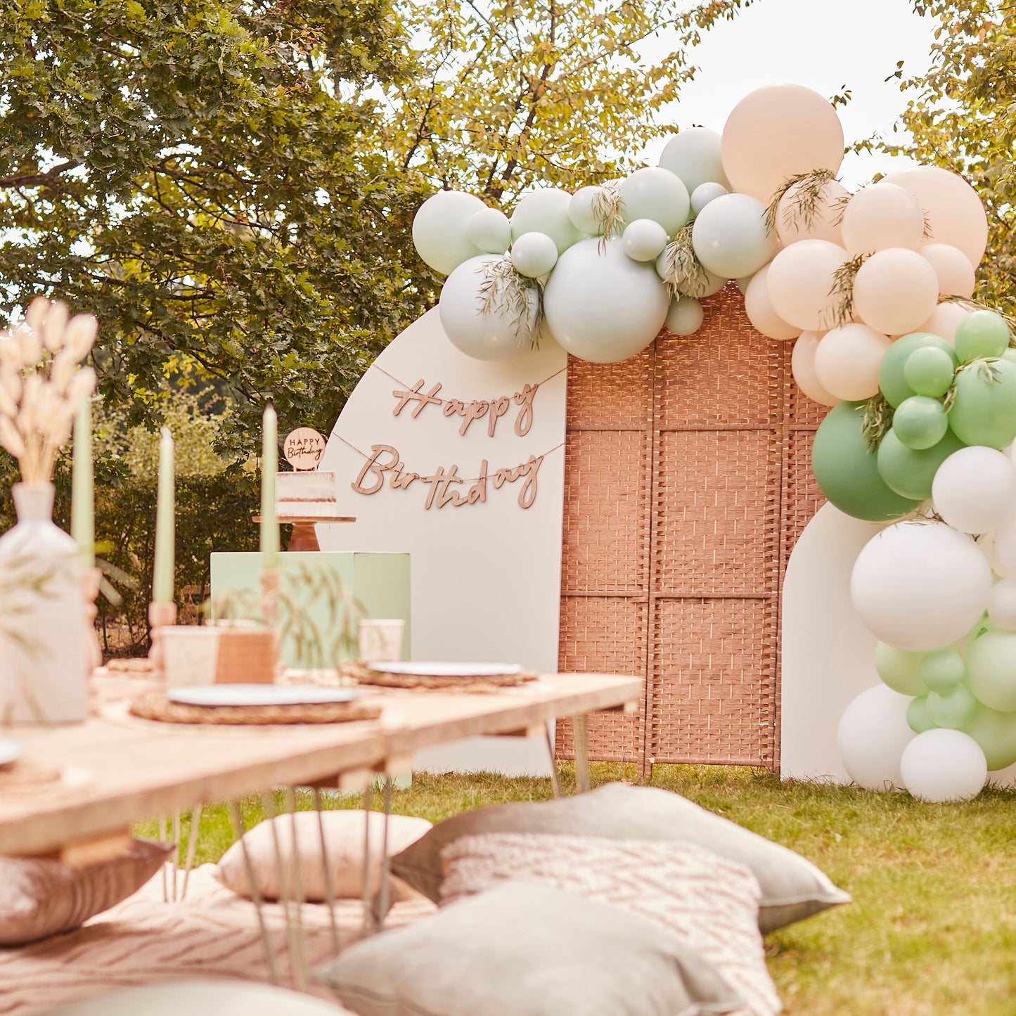 Happy Birthday Leaf Confetti Balloons