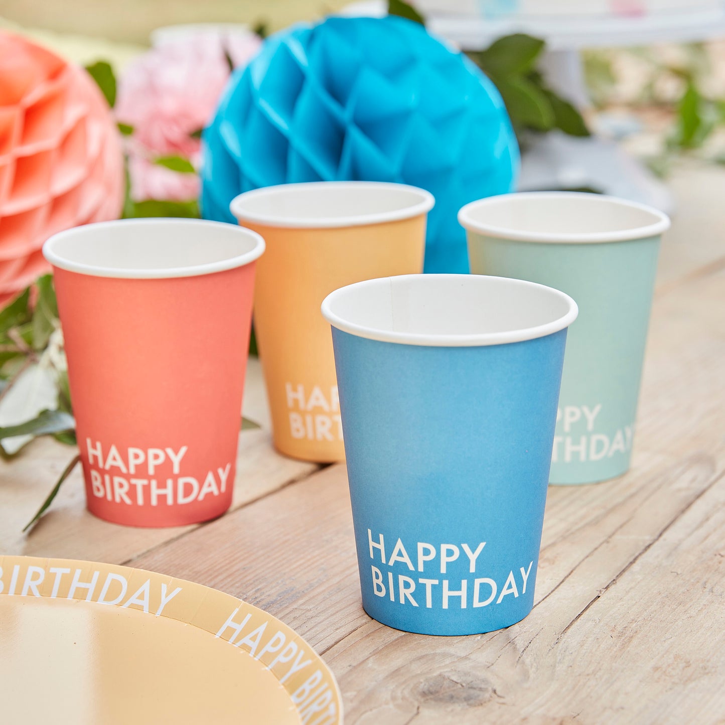 Brights Happy Birthday Paper Cups