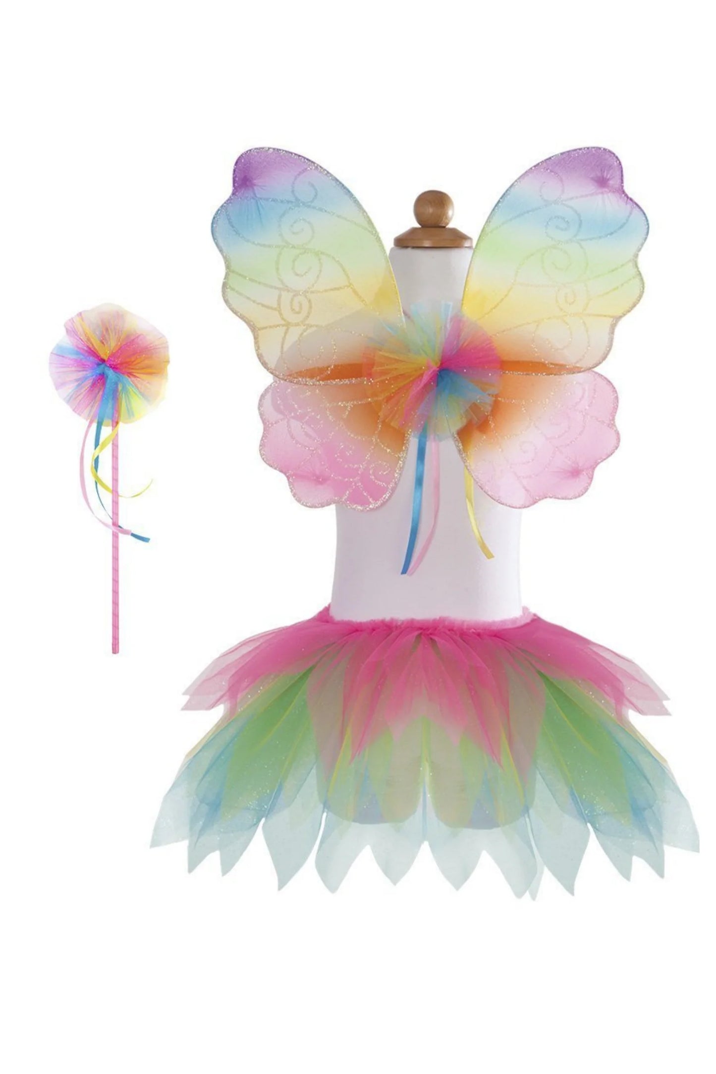 NEON RAINBOW SKIRT WINGS AND WAND SET