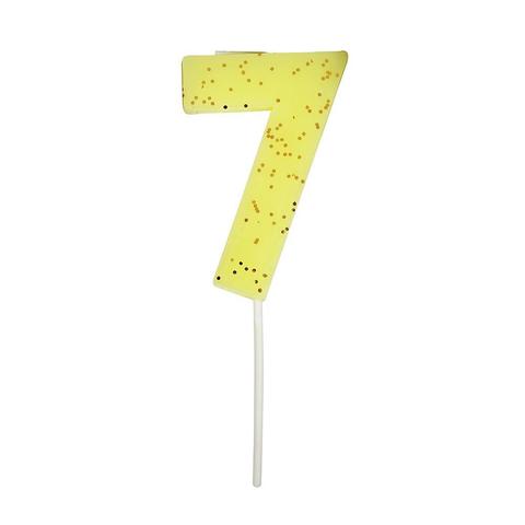 Number candle - 7 yellow