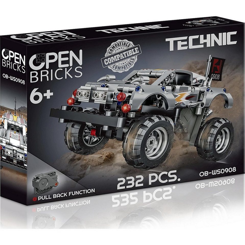 OPEN BRICKS - Monster Truck Silver (clamping block set)