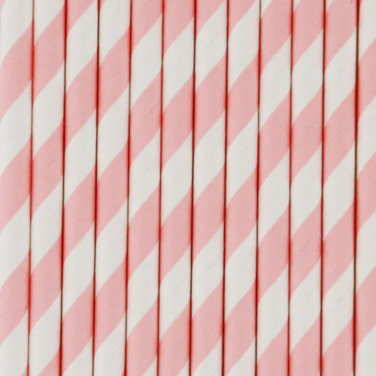 25 Straws - Light pink stripes