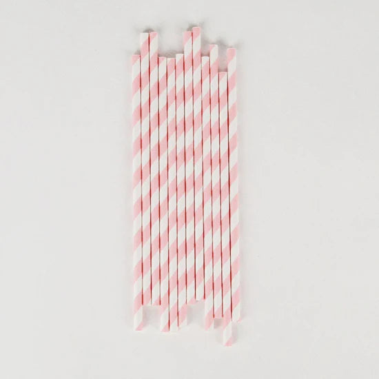 25 Straws - Light pink stripes