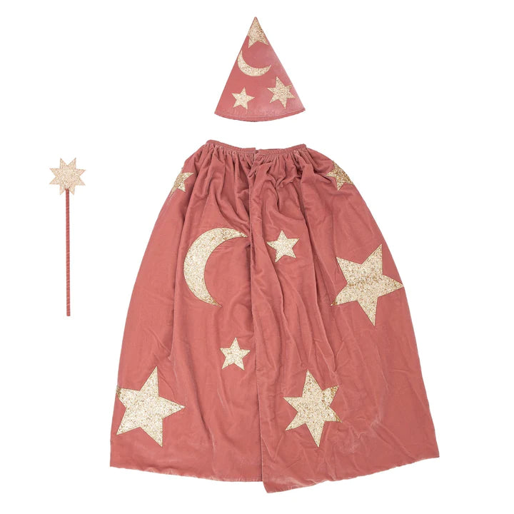 Costume de magicien en velours rose