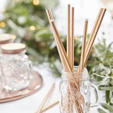 Rose Gold Foil Party Straws