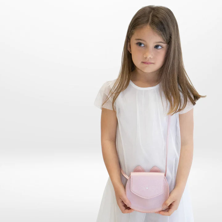 Child's shoulder bag - Leony cat in rose