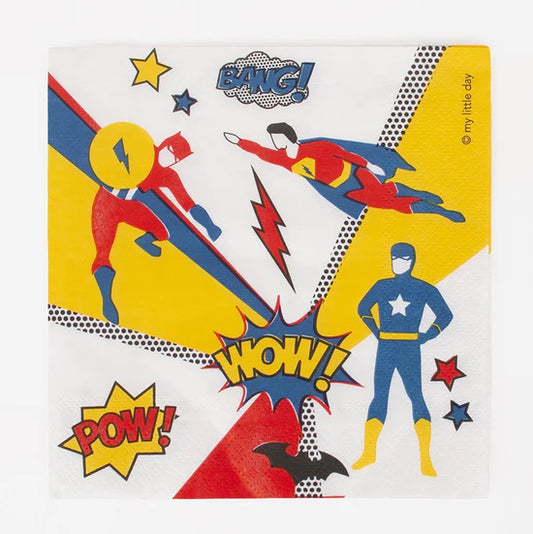 20 napkins - super heroes