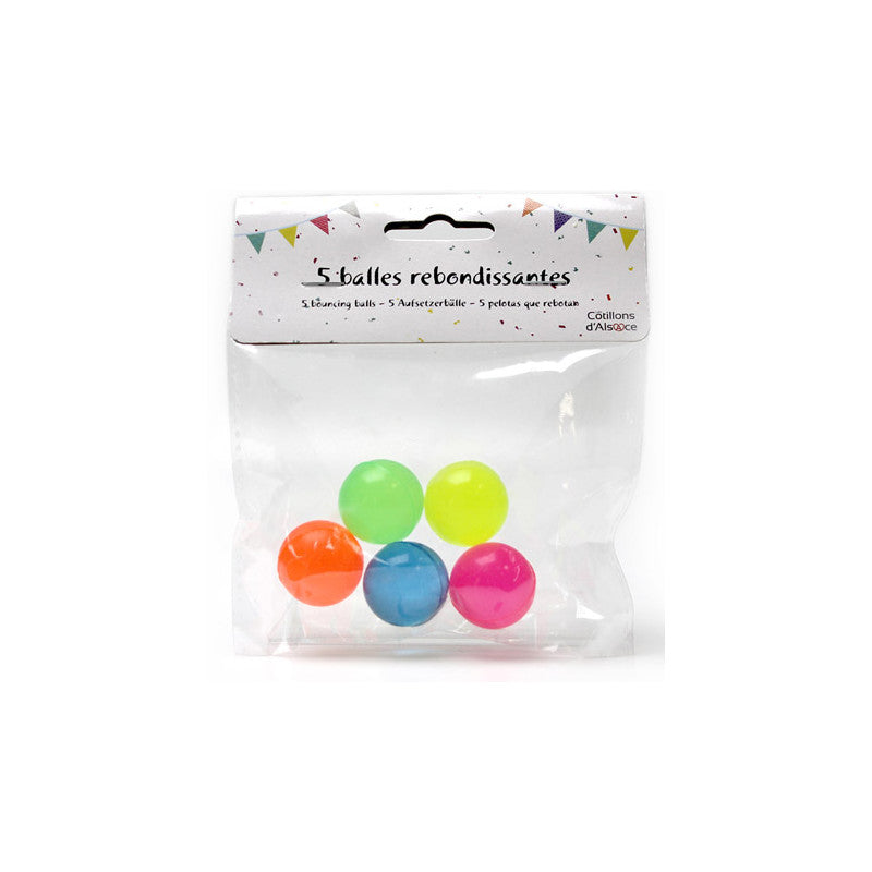 Set de 5 balles rebondissantes flashy