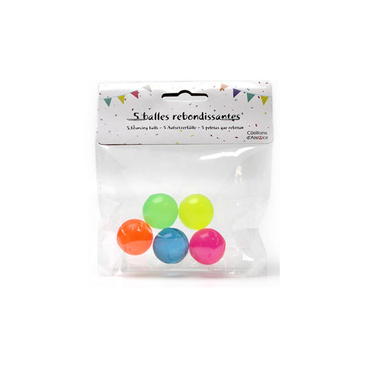 Set de 5 balles rebondissantes flashy