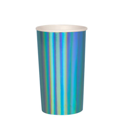 Blue holographic highball cup