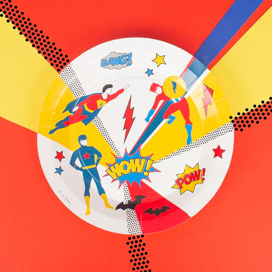 8 superhero plates