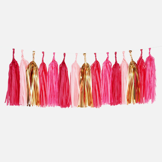 Pink - Gold Tassel Garland - thepartyville