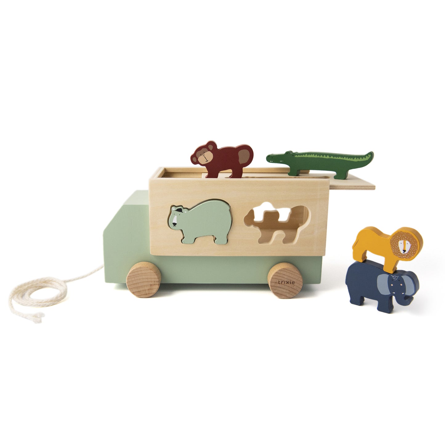 Camion animaux en bois 