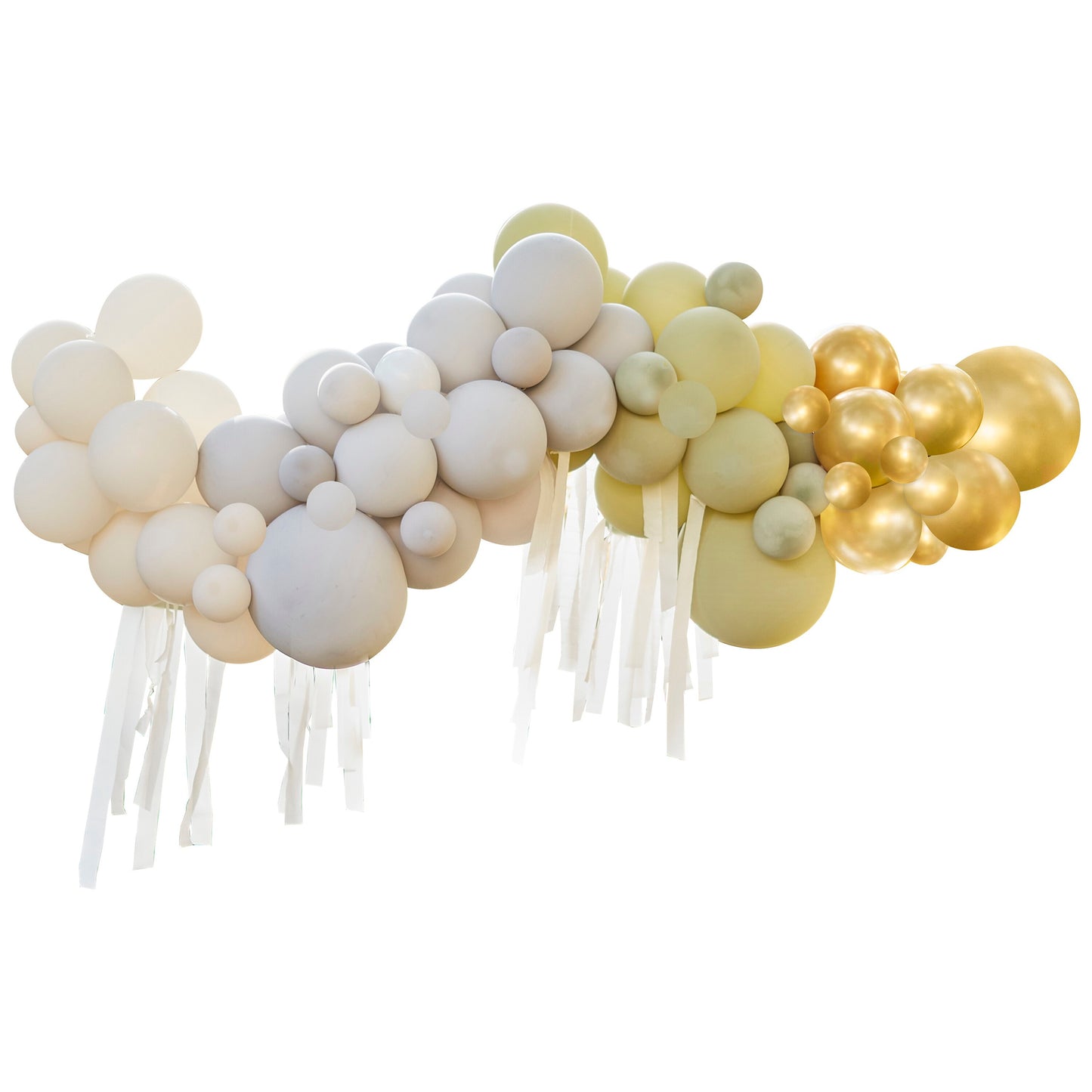 Green, Cream, Grey & Gold Chrome Balloon Arch Kit