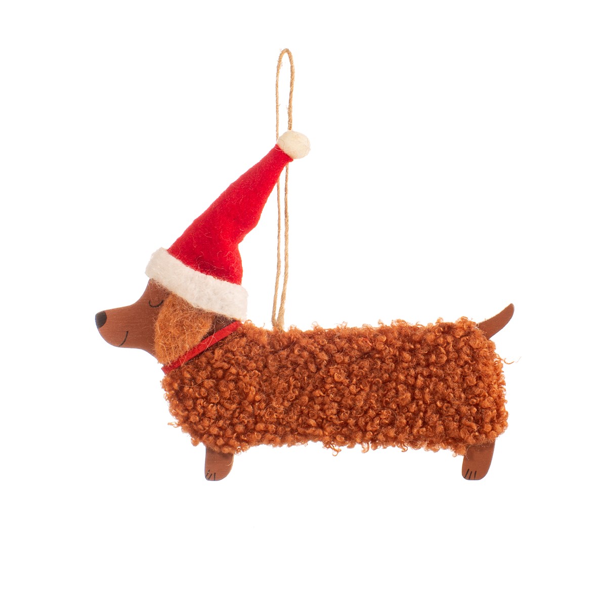 FESTIVE DASCHUND HANGING DECORATION - SASS & BELLE