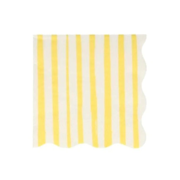 Yellow Stripe Small Napkins (x 16)